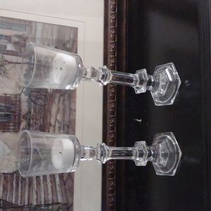 Set of crystal candle holdera